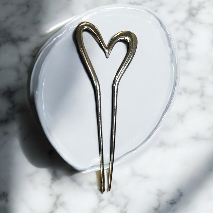 C-line Haarpin Hart Zilver Groot