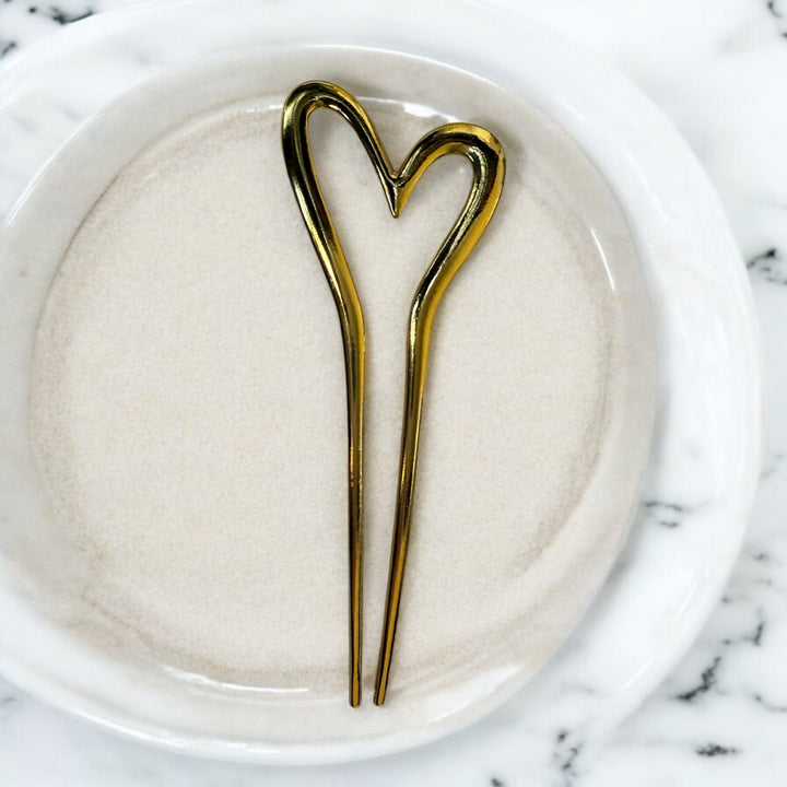 C-line Haarpin Hart Goud Groot