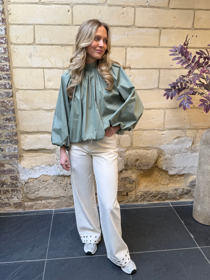 Blouse Bow Merel Khaki