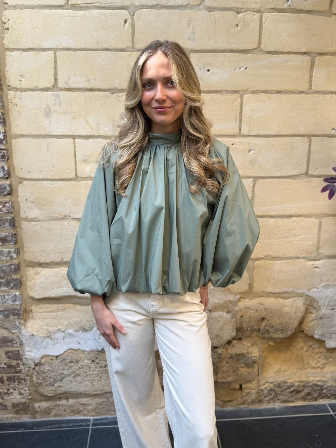 Blouse Bow Merel Khaki